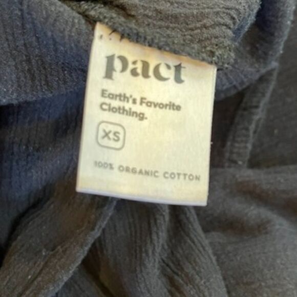 Pact Black Midi Dress Organic Cotton Gauze Strappy Back XS Maxi Pockets Sundress - Picture 6 of 9